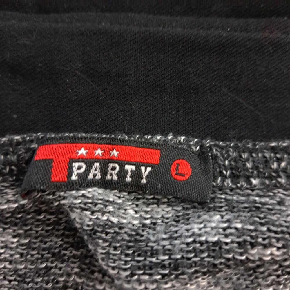 T Party Tie Dye Long Sleeve Sweater Shirt Womens Black size: Large - Picture 6 of 7